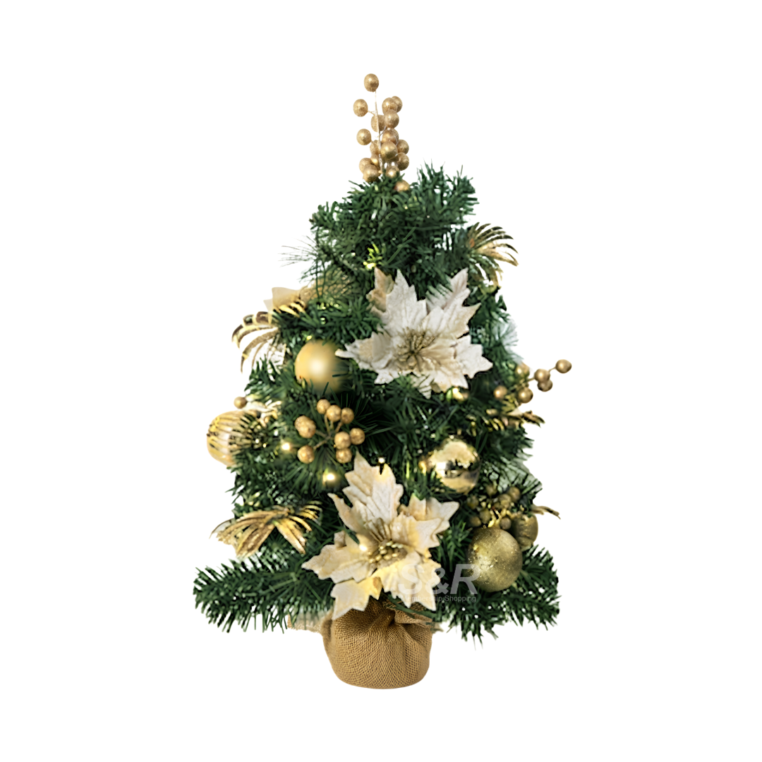 Simply Christmas Gold Tabletop LED Tree 60cm
